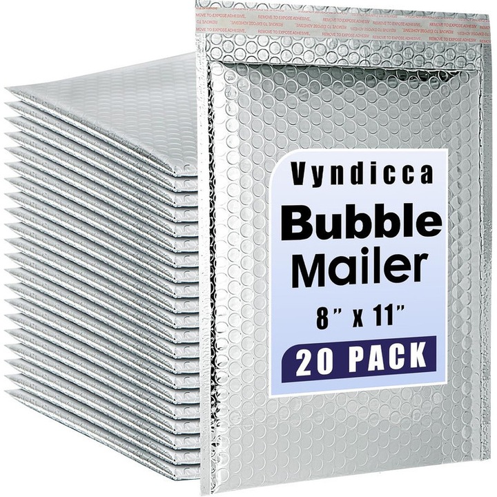 Plicuri cu bule metalice, Jeffouoo, 20 bucati, 8x11 inch, impermeabile, autoadezive