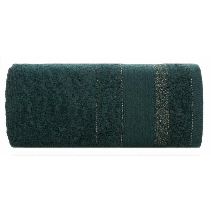 Prosop de baie Eurofirany, 30x50 cm, 500 g/m2, verde, cu bordura jacquard din fir lucios