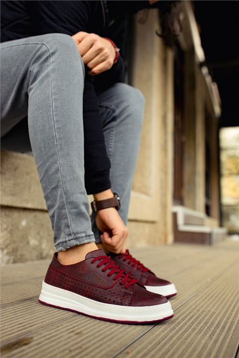 Férfi sportcipők, Öko bőr, Chekich, 359539, Bordó