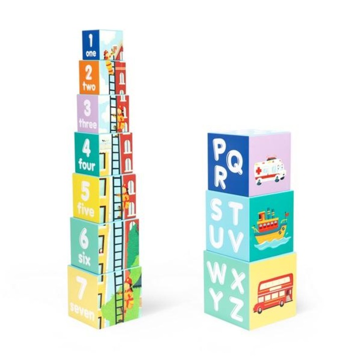 Piramida educationala set 10 piese, Boppi, 110cm, pentru 3+ ani
