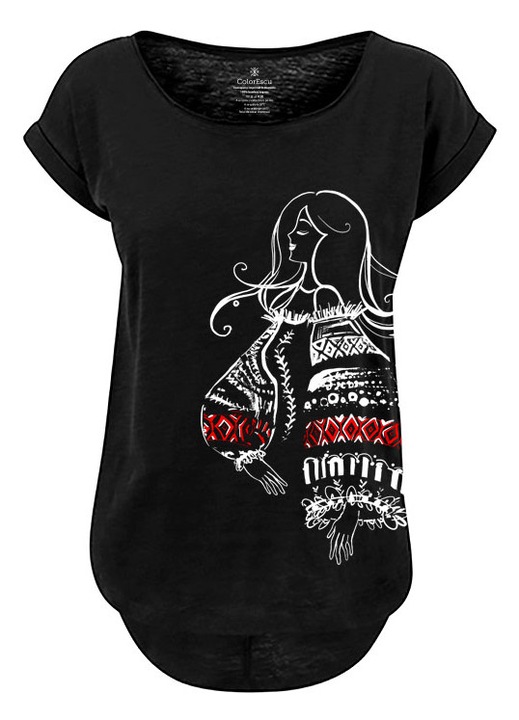 Tricou Fata cu ie, dama, culoare neagra CIR144 3797
