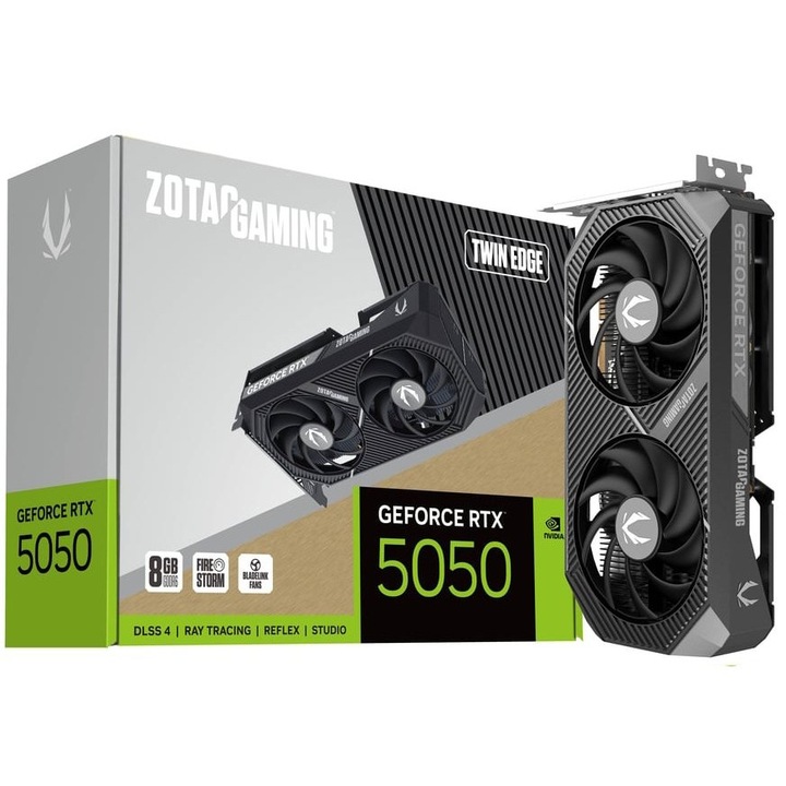 Видео карта Zotac GeForce RTX 5050 8GB Twin Edge OC White Edition DLSS 4, GDDR6, 128bit