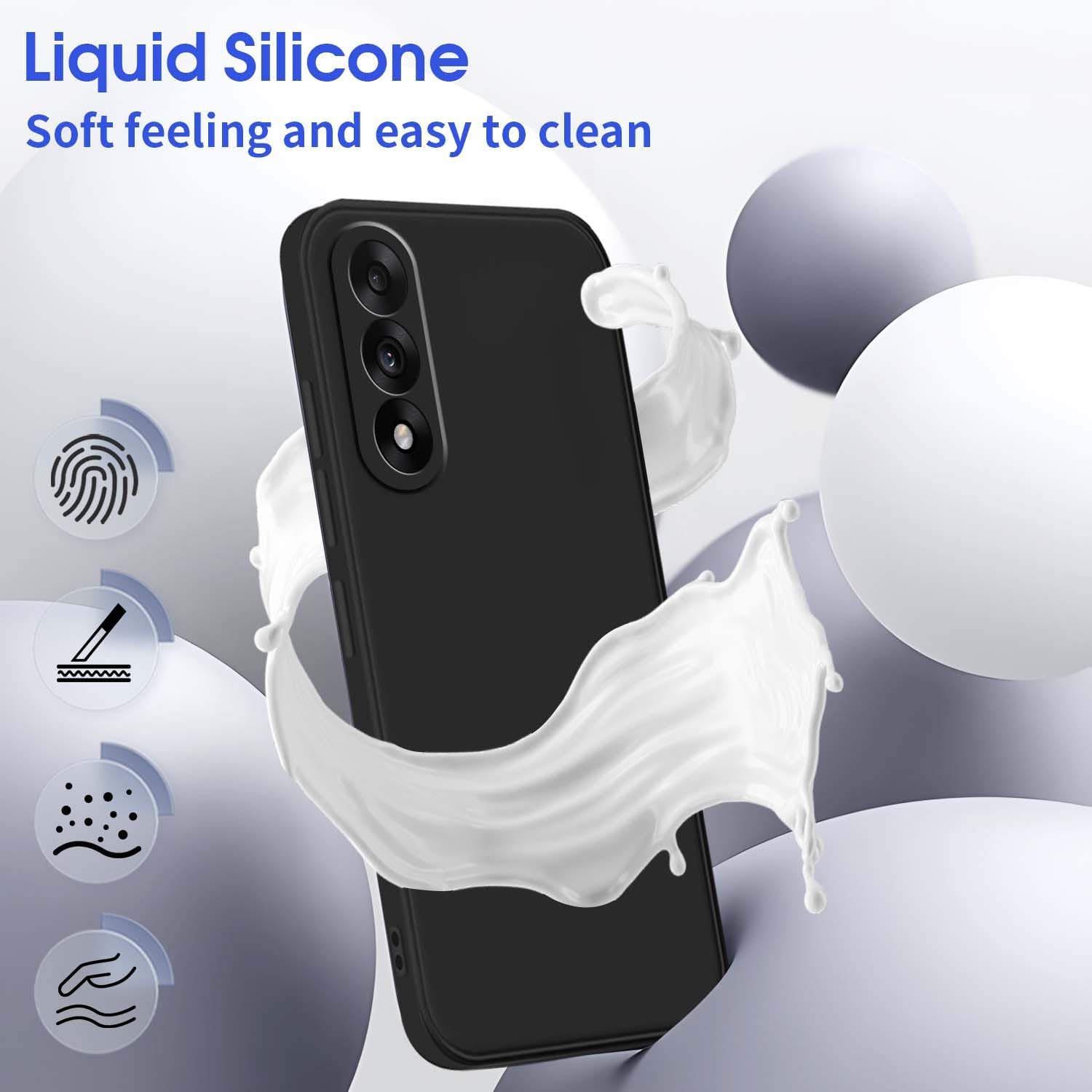Husa pentru OnePlus Nord 5 Liquid Silicone, subtire, captusita cu microfibra, anti amprenta, protectie camera foto, negru