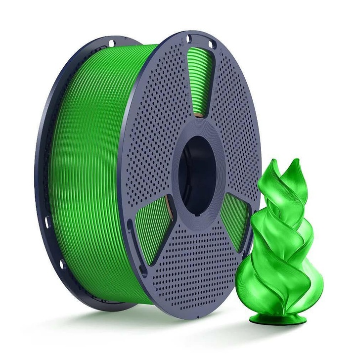 Filament SUNLU PLA+ Transparent, pentru Imprimantă 3D, 1.75mm, 1kg, Verde