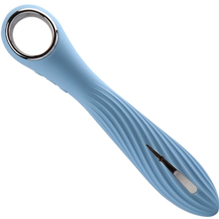 Csíkos vibrátor, elektrostimulációs funkcióval és többféle rezgésmóddal, valósághű szilikon, puha hajlítható csiklóvibrátorok, rezgő masszírozógépek, felnőtt női szexjátékok nőknek és pároknak (kék)