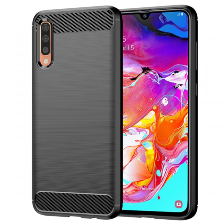 Husa pentru Samsung Galaxy A70s A707 / A70 A705, Carbon, Neagra