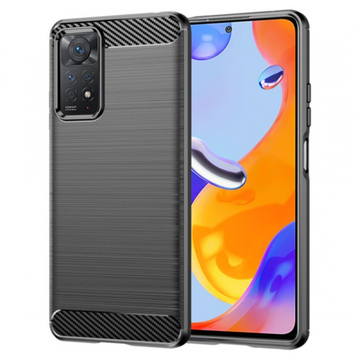 Husa pentru Xiaomi Redmi Note 12 Pro 4G / Note 11 Pro 5G / Note 11 Pro, Carbon, Neagra