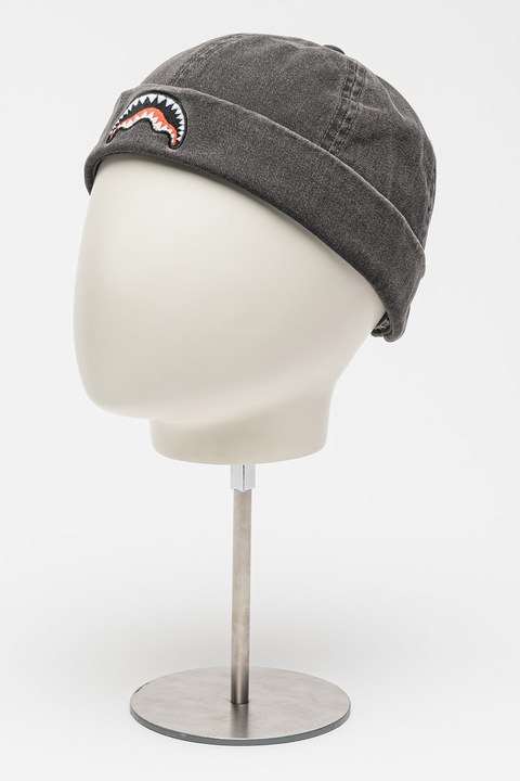 Sprayground, Caciula de bumbac cu model grafic, Gri inchis melange