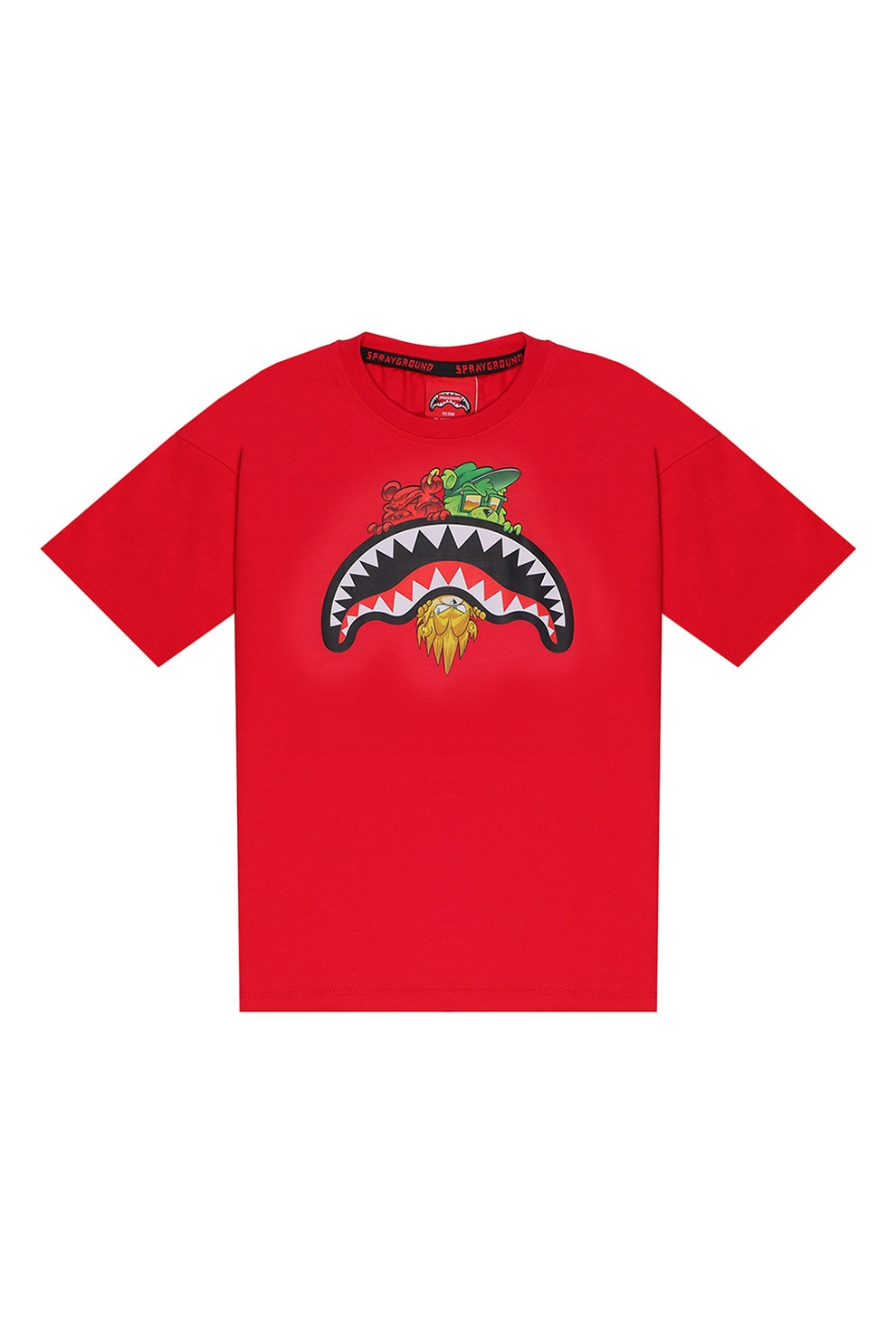 Sprayground, Tricou cu imprimeu frontal Sharks in Paris, Rosu vermillion, 170 CM