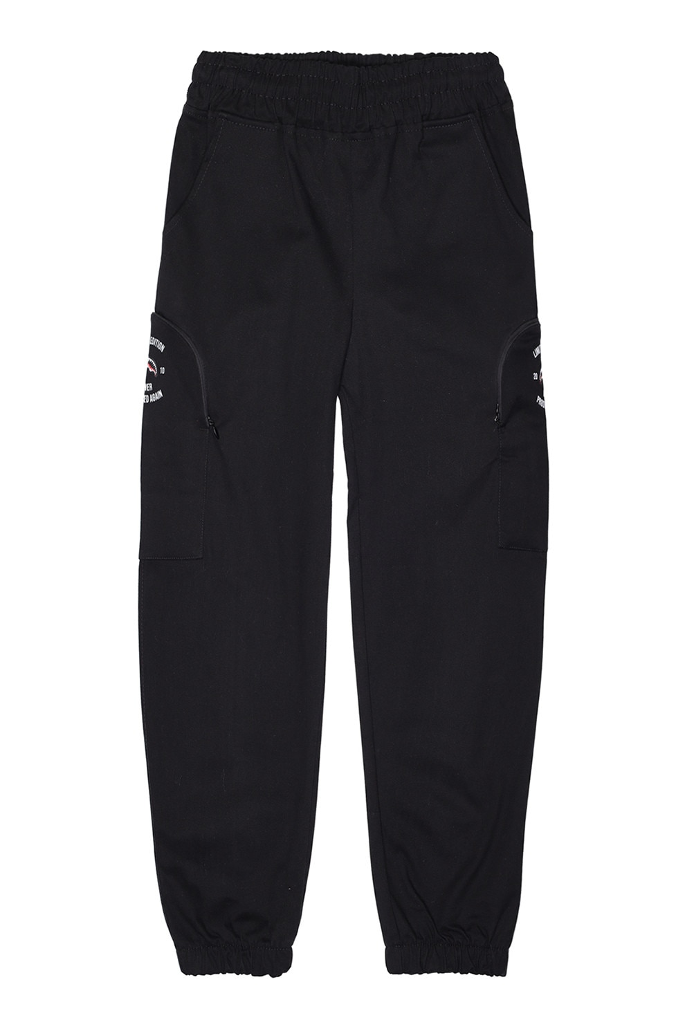Sprayground, Pantaloni de trening cu buzunare cu fermoar Special, Negru, Rosu vermillion, 170 CM
