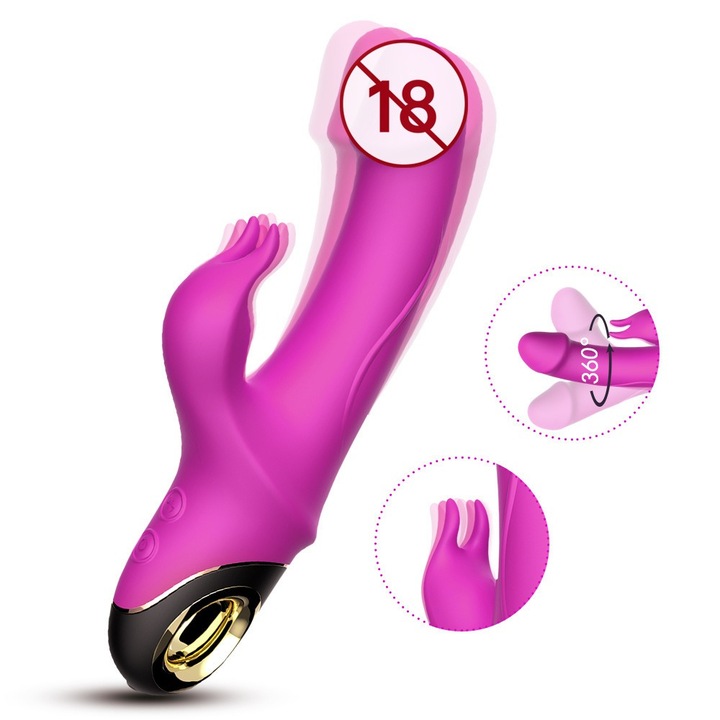 Vibrátor, szilikon, rózsa, 227x87x49mm, Női, Elektromos, Rezgés, Maszturbáció, Csendes