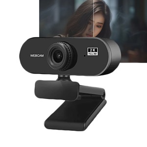 Camera Webcam HD, AjieQaQ, 2K,8MP, 2560x1440, 30FPS, autofocus, microfon cu reducere zgomot, USB 2.0, suport reglabil, compatibil Windows/Android/Mac, Gri