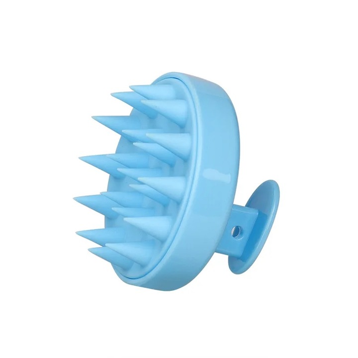 Perie pentru Masaj Capilar, Samponare si Curatare Scalp, Stimulare Crestere Par silicon albastru, Sela