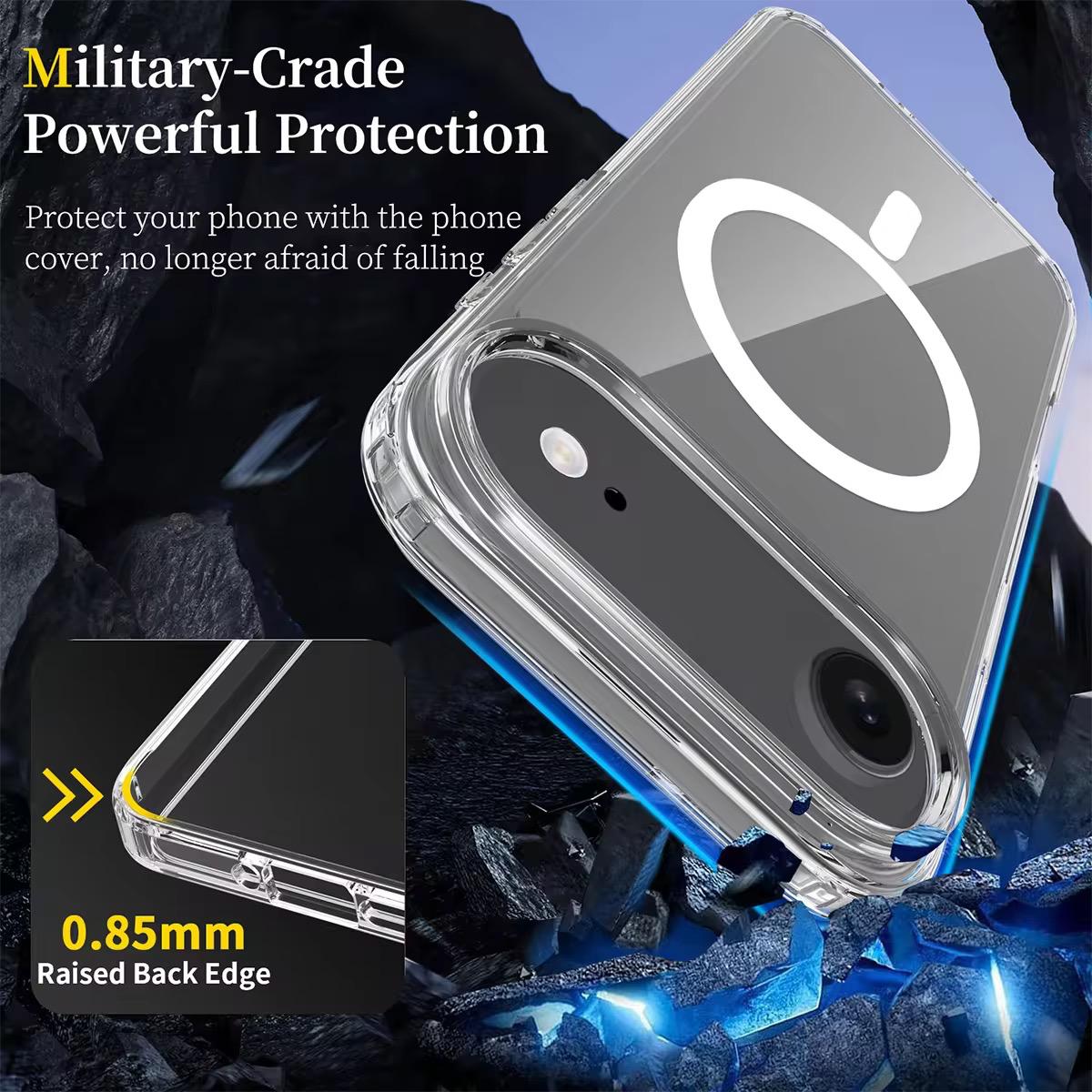 Husa de Protectie Og Purple, Compatibila cu Apple iPhone 17 Air, MagSafe, silicon, transparenta