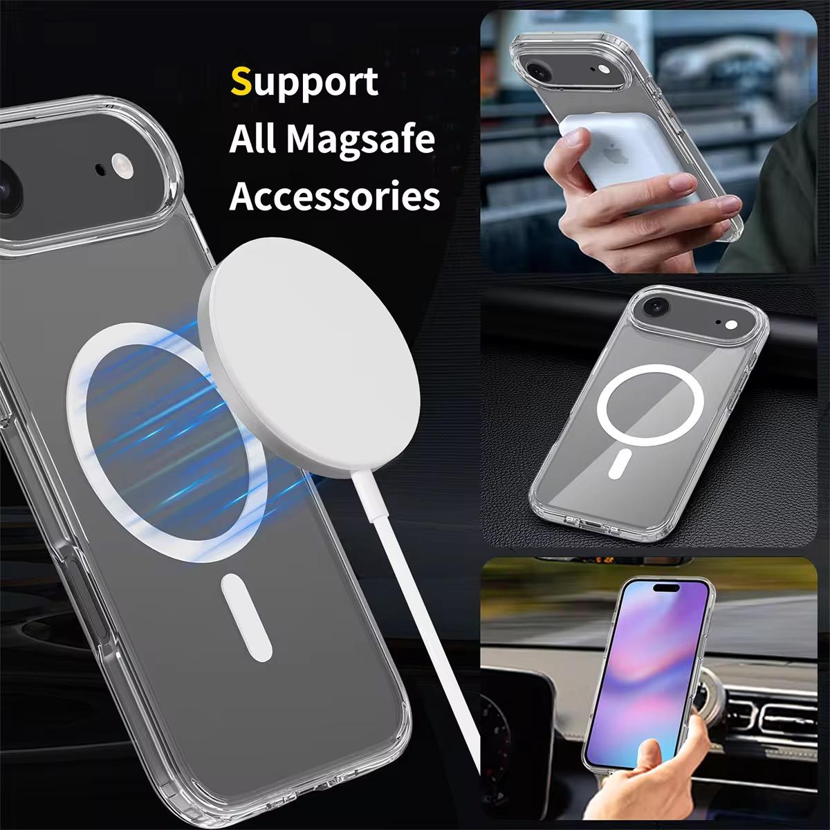 Husa de Protectie Og Purple, Compatibila cu Apple iPhone 17 Air, MagSafe, silicon, transparenta
