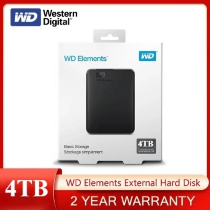 Външен хард диск за компютър Western Digital WD Elements 2.5 инча портативен 4TB HDD USB 3.0