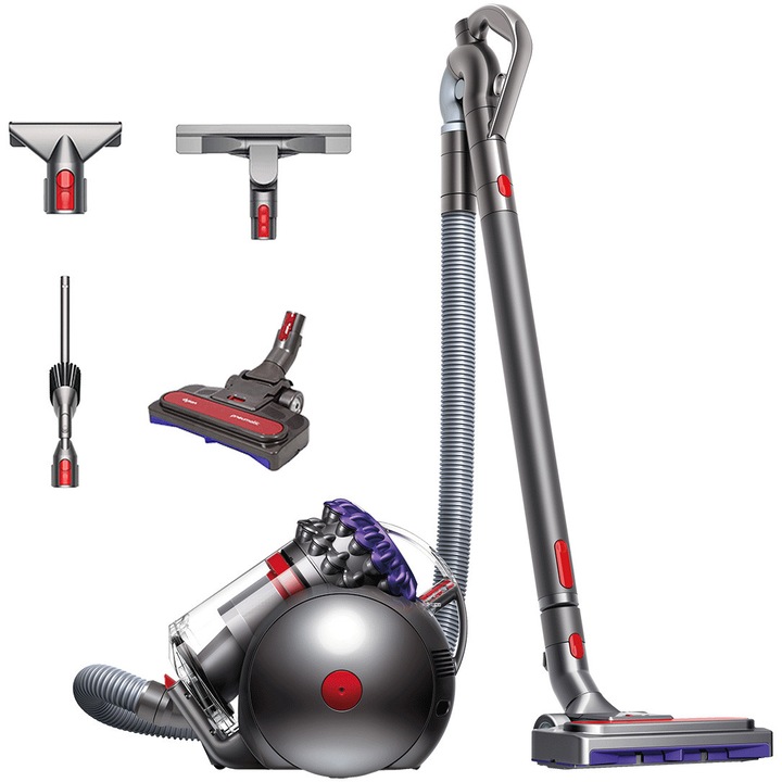 Прахосмукачка без торба Dyson Big Ball Parquet 2 228566-01, 600 W, 2-степенна технология Radial Root Cyclone, Технология Big Ball, 35 циклона, 4 аксесоара, Сив