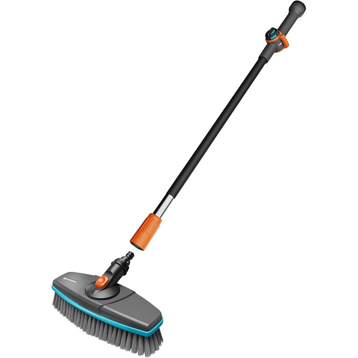 Matura de spălare Gardena Cleansystem, maner 90 cm, perie moale, negru