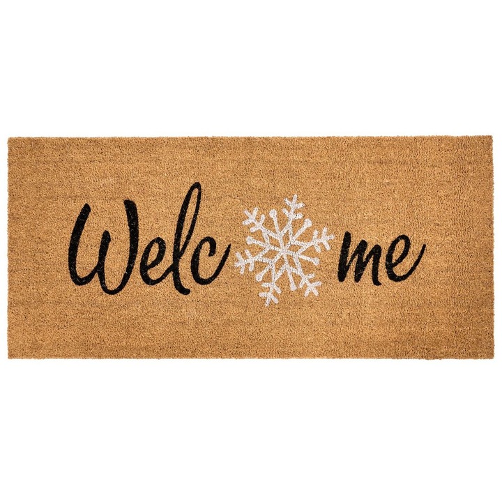 Lábtörlő Balanacan Természetes 55 x 120 cm Karácsonyi minta Kókuszrost