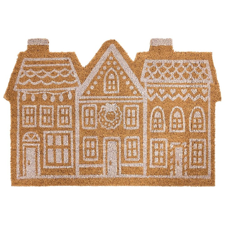 Lábtörlő Muhikap Természetes 60 x 90 cm Karácsonyi minta Kókuszrost