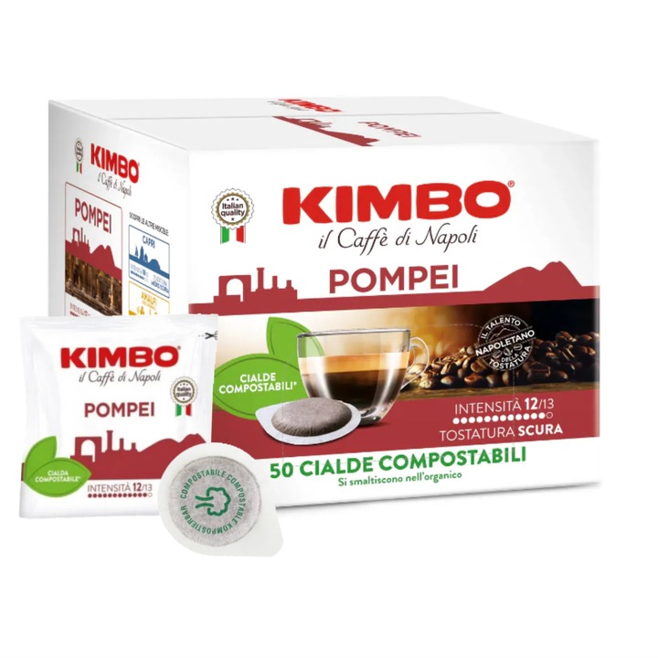 Cafea Kimbo Paduri ESE, intensitate 12, 50 paduri compostabile, 350 g