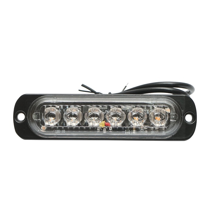 Lampa gabarit LED 12-24V, 6W, galben, 6 LED-uri 110x30x12mm