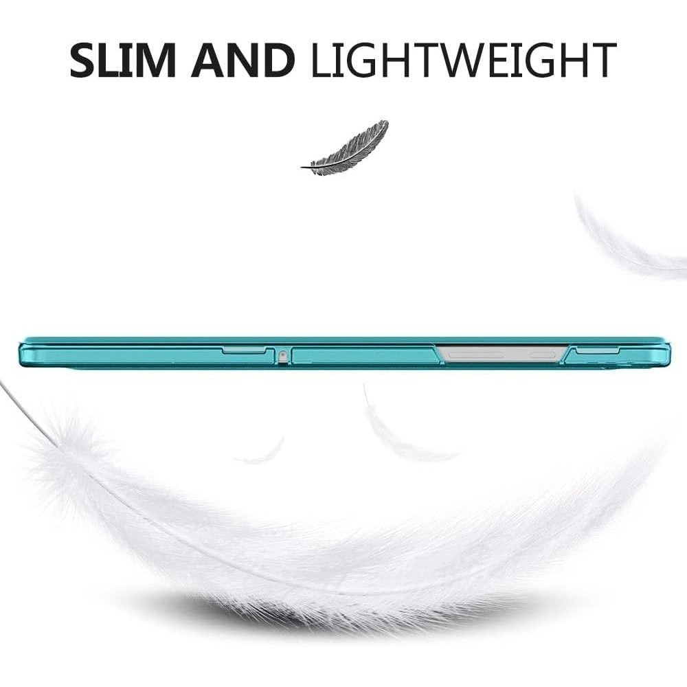 Husa DUOCUOLA pentru Galaxy Tab A9 Plus 11 inch 2023, husa protectoare subtire cu suport, spate translucid din PC rigid, compatibila cu modelele SM-X210, X216, X218, auto wake sleep, azuriu