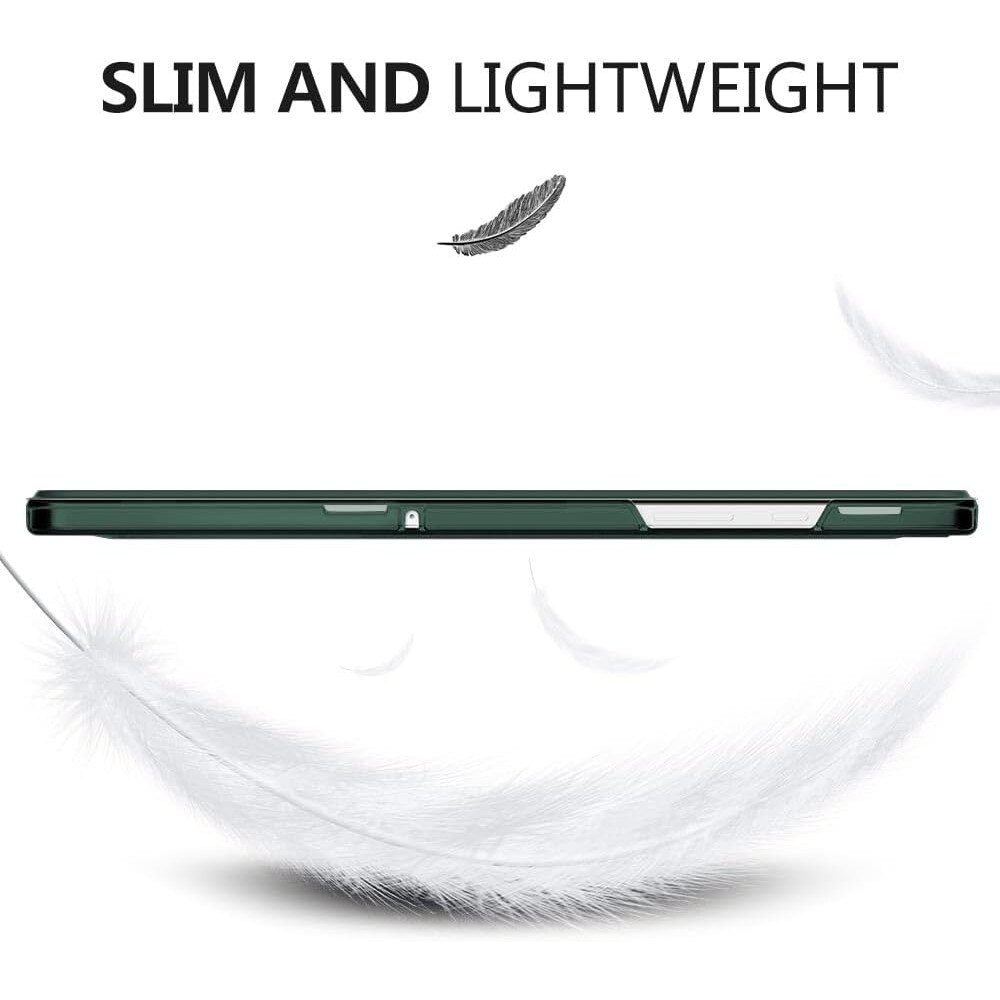 Husa DUOCUOLA pentru Galaxy Tab A9 Plus 11 inch 2023, husa protectoare subtire cu suport, spate translucid din PC rigid, compatibila cu modelele SM-X210, X216, X218, auto wake sleep, verde midnight