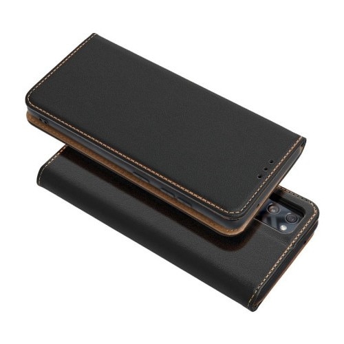 Husa Tip Carte Upzz® Smart Pro, Compatibila Cu Samsung Galaxy A17 5G, Piele Naturala, Negru
