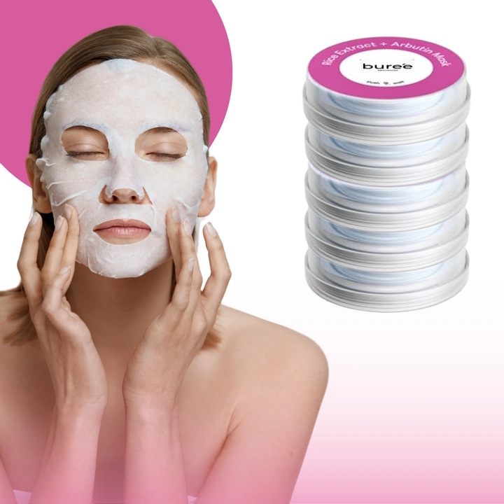 Pachet 5 x Masti Faciale Magice, GlowCaps, revolutionar, concept unic, Arbutin si Extract de Orez, by Verilaria