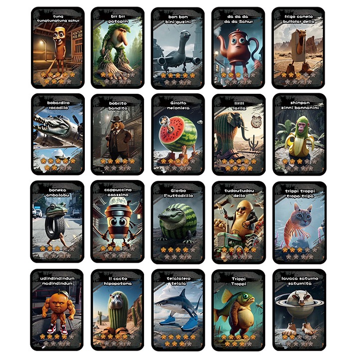 Joc de memorie si inteligenta Shanhaijing AI Battle Power Card, pentru copii 10+, set