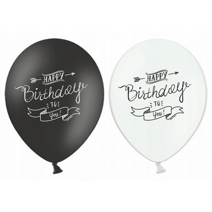 Baloane, Party deco, Happy Birthday, 14 inch, multicolor, set 1 szt.