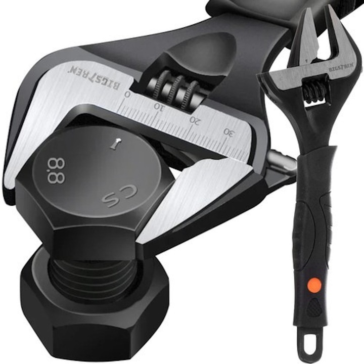 Cheie Reglabila Profesionala idealSTORE, Constructie din otel aliat durabil, Maner ergonomic Anti-alunecare, finisaj anti-rugina, potrivita pentru uz casnic si industrial, Deschidere 0-35 mm, Ideal pentru atelier, reparatii auto, instalatii, Acasa