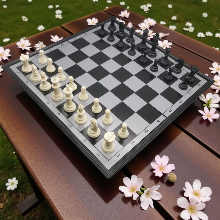 Set Joc 3 in 1 - Sah, Table, Dama, Vision XXI 9718, Piese Magnetice, 30cm