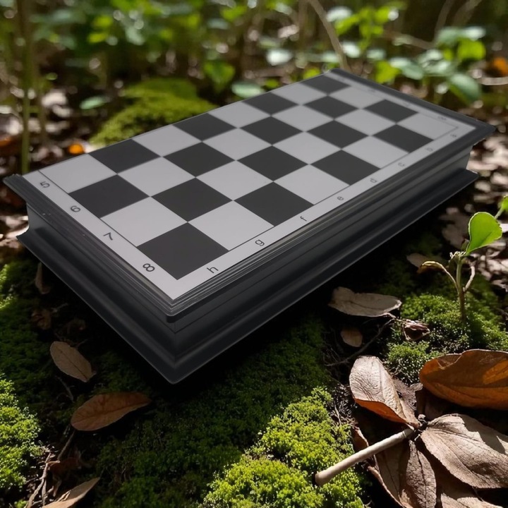 Joc 3 în 1 Sah, Table și Dama, Vision XXI 9018, Piese Magnetice, Metal și Plastic, 39cm