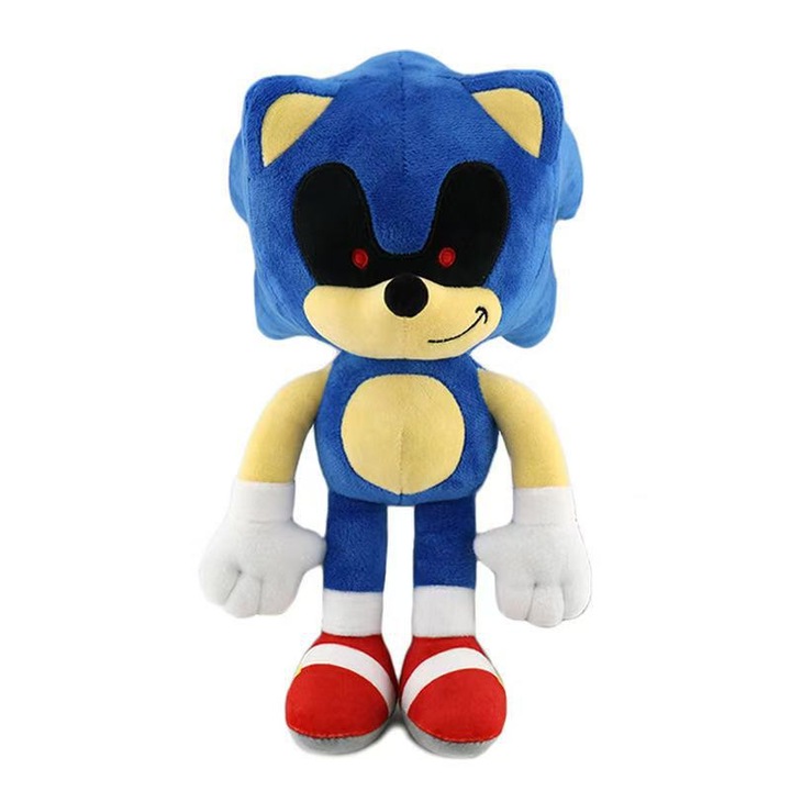 Jucarie de plus Super Sonic, 30cm, din bumbac PP 3D, cu ochi mari negri, set de jucarii de plus