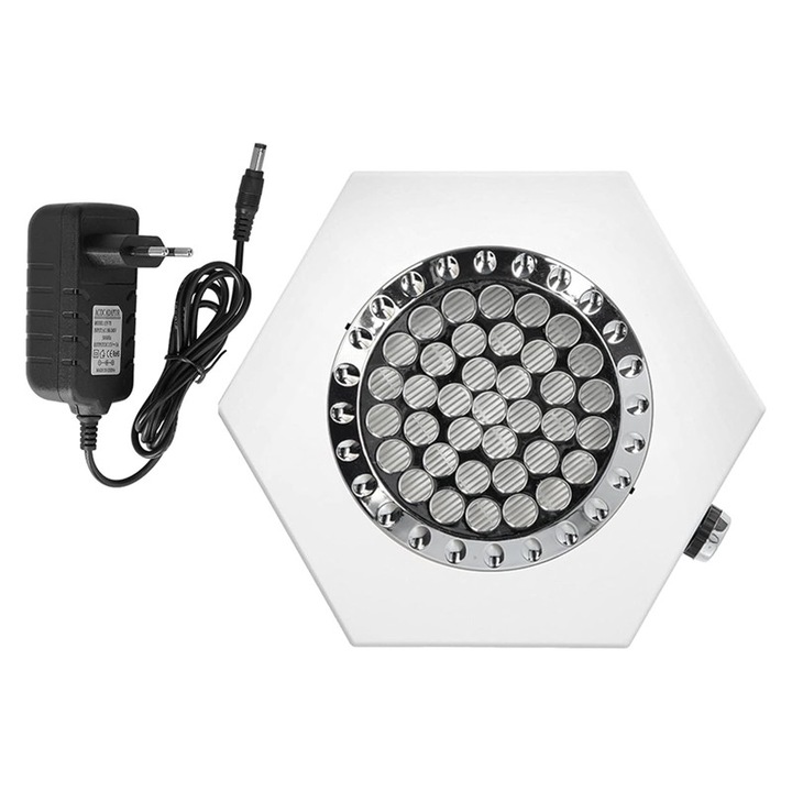 Aspirator de Praf de Unghii, Rqiurpn, Profesioanal, Hexagon, Portabil, Silentios, Alb, 80W