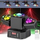 JAJALUYA Lumina de petrecere cu cap mobil de 105 W, bila disco rotativa RGBW cu fascicul laser, lumina cu efect de scena, activare prin sunet si telecomanda DMX, potrivita pentru petreceri, dansuri si baruri