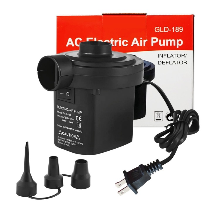 Преносима електрическа помпа за надуване, ергономичен дизайн, бързо надуване, за матраци, лодки, плувни рингове, многоцветна