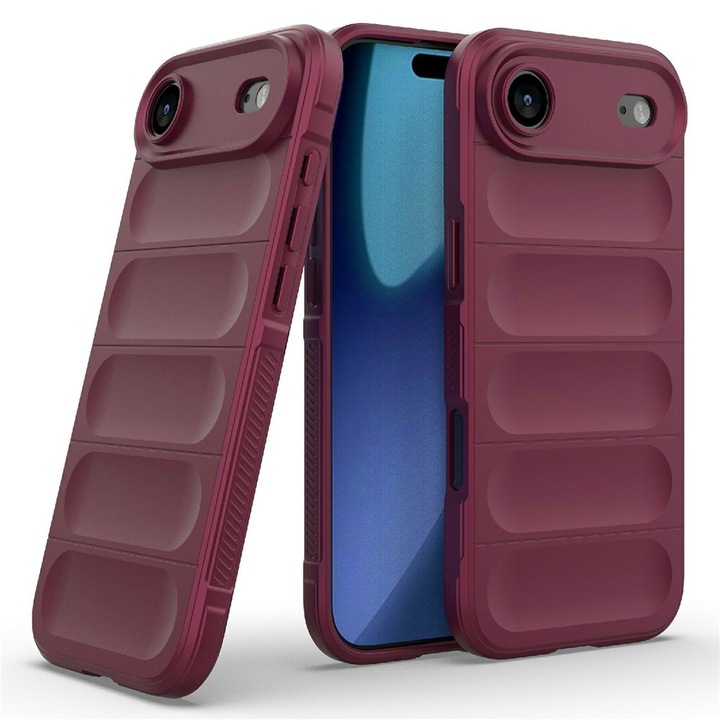 Mikroszálas bélésű szilikon ütéscsillapító tok Apple iPhone 17 Air-hez, Katonai szintű ellenállás, Ujjlenyomatmentes, Rugalmas TPU, Lila