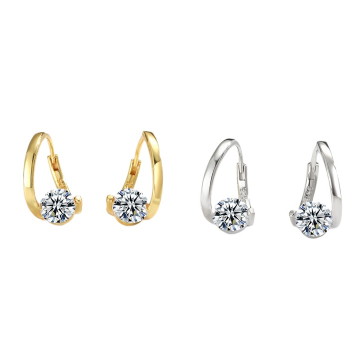 Set cercei magnetici pentru terapie limfatica, germanium, 2 perechi, argintii aurii