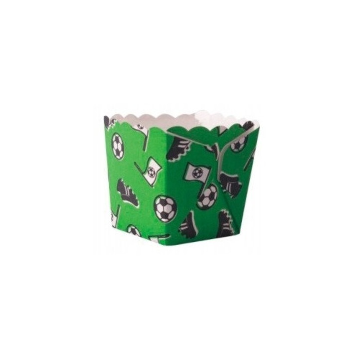 12 darab süteményforma készlet, TAMIPOL, foci mintás, 5x5x6cm