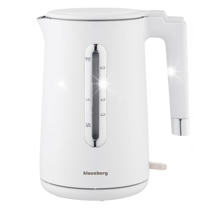 Fierbator Sencor SWK 1715SS, 1.7L, 2200W, otel inoxidabil, filtru detasabil, indicator nivel apa, negru/argintiu