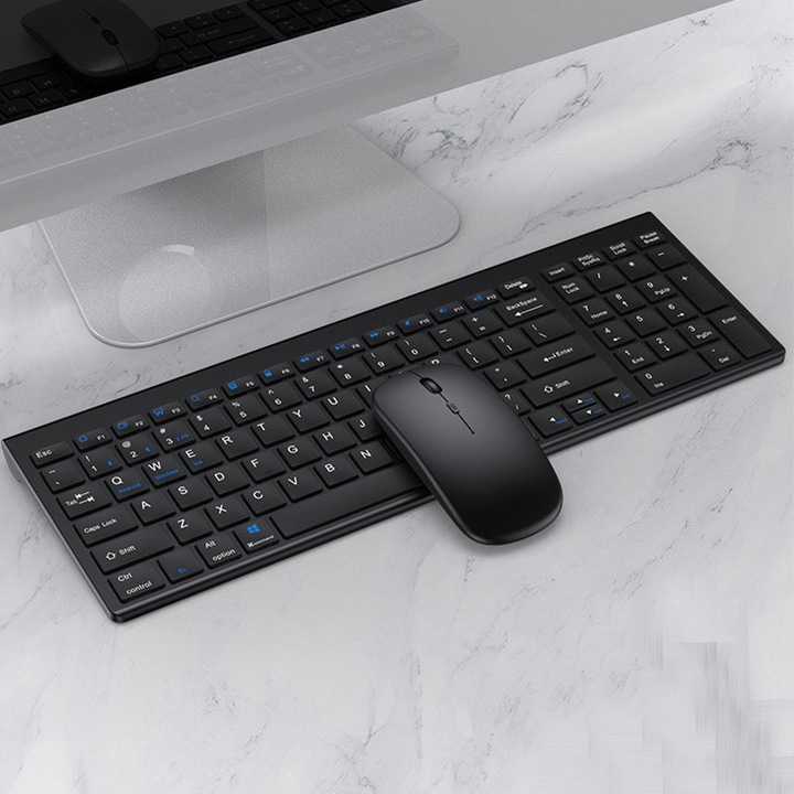 Комплект безжична клавиатура и мишка, Черен