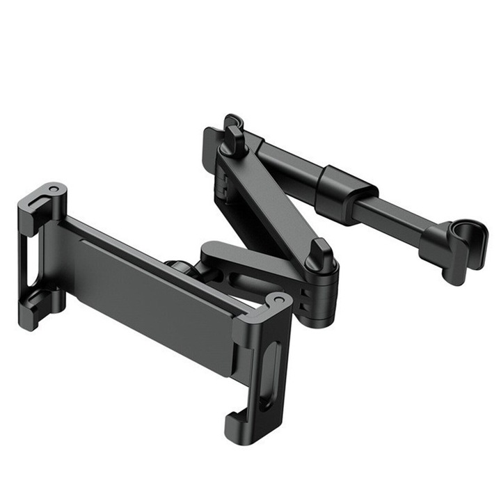 Suport Universal Auto de Tableta si Telefon pentru Tetiera, VANTHEIR, Universal, Rotatie la 360°, Structura Triunghiulara, Ideal Pentru Copii sau Adulti, Compatibil cu dispozitive de 4.7"-12.9", Negru