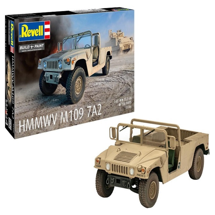 HMMWV M1097A2 katonai makett, 1:35 méretarányú (4. szint) 156 alkatrésszel