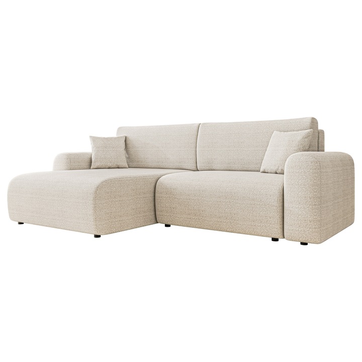 Coltar cu functie de dormit Veliso L, MIRJAN 24, crem, 145x245x82 cm