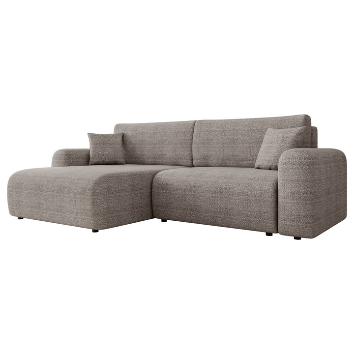 Coltar cu functie de dormit Veliso L, MIRJAN 24, maro, 145x245x82 cm