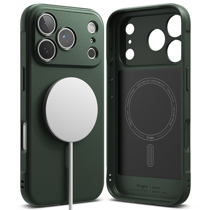 Carcasa Ringke Onyx cu MagSafe compatibila cu iPhone 17 Pro, Dark Green