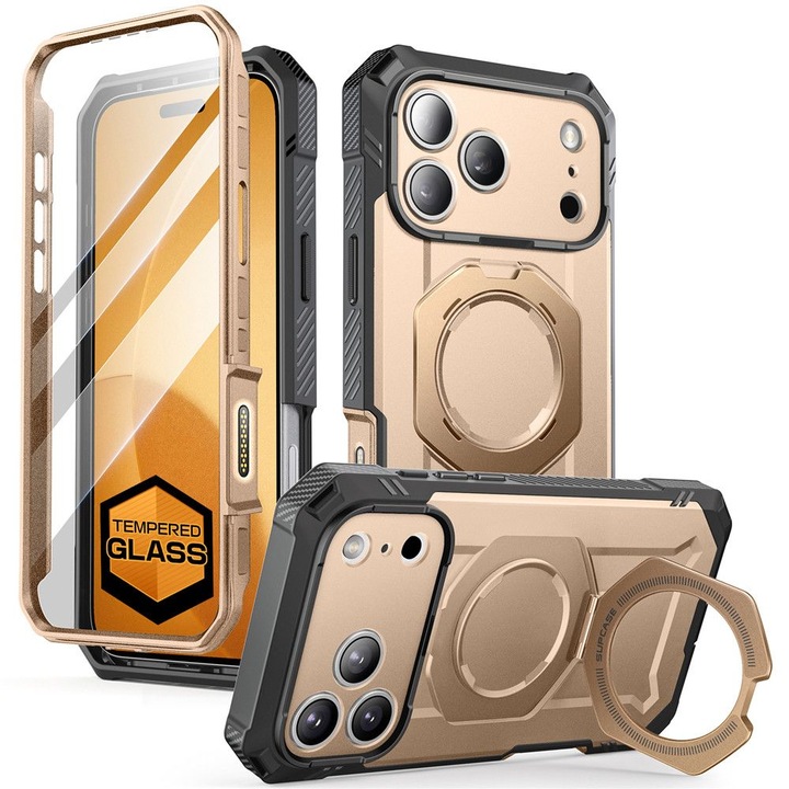 Carcasa Supcase UB Grip Pro cu MagSafe compatibila cu iPhone 17 Pro, Desert Gold